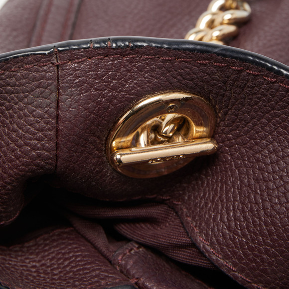 COACH Plum Leather Turnlock Edie Shoulder Bag - Picture 6 of 8